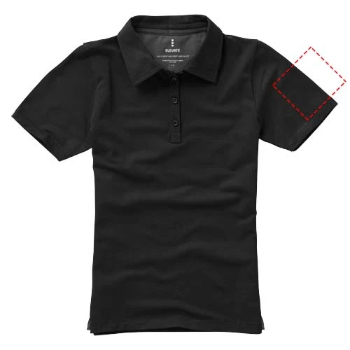 Dámska stretch polokošeľa Markham - Elevate – černá – tlačová plocha – Ľavý biceps