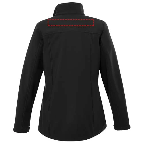 Dámska softshellová bunda Maxson - Elevate – černá – tlačová plocha – Záď vysoko