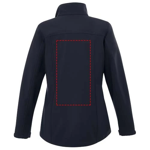 Dámska softshellová bunda Maxson - Elevate – námornícka modrá – tlačová plocha – Impact vyšší záď