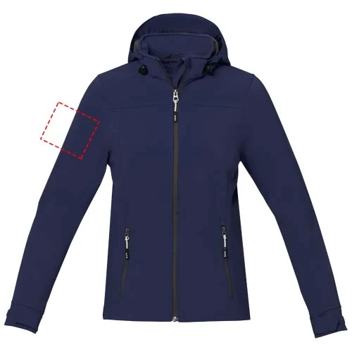 Dámska softshellová bunda Langley - Elevate – námornícka modrá – tlačová plocha – Pravý biceps