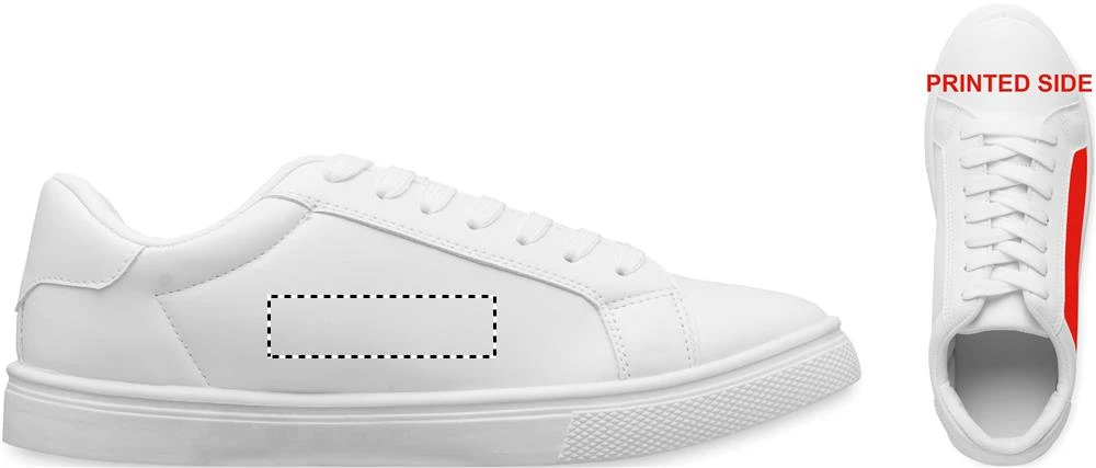 Tenisky z PU 44 – bílá – tlačová plocha – SIDE 1 RIGHT