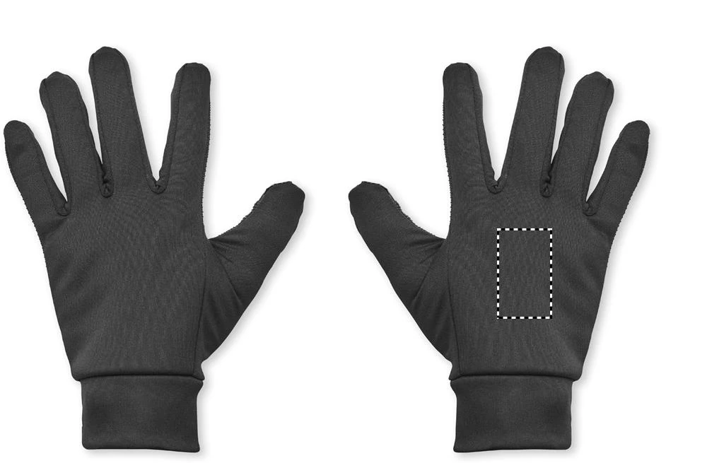 Hmatové športové rukavice – černá – tlačová plocha – RIGHT GLOVE