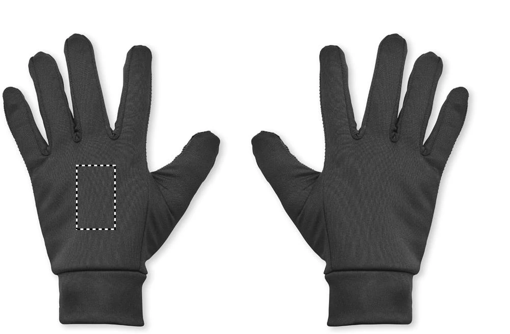 Hmatové športové rukavice – černá – tlačová plocha – LEFT GLOVE