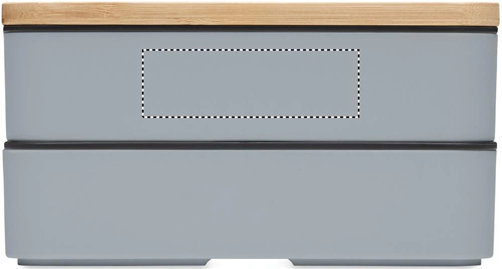Krabička na obed z recykl. PP – petrolejová – tlačová plocha – BOX 1 SIDE 1