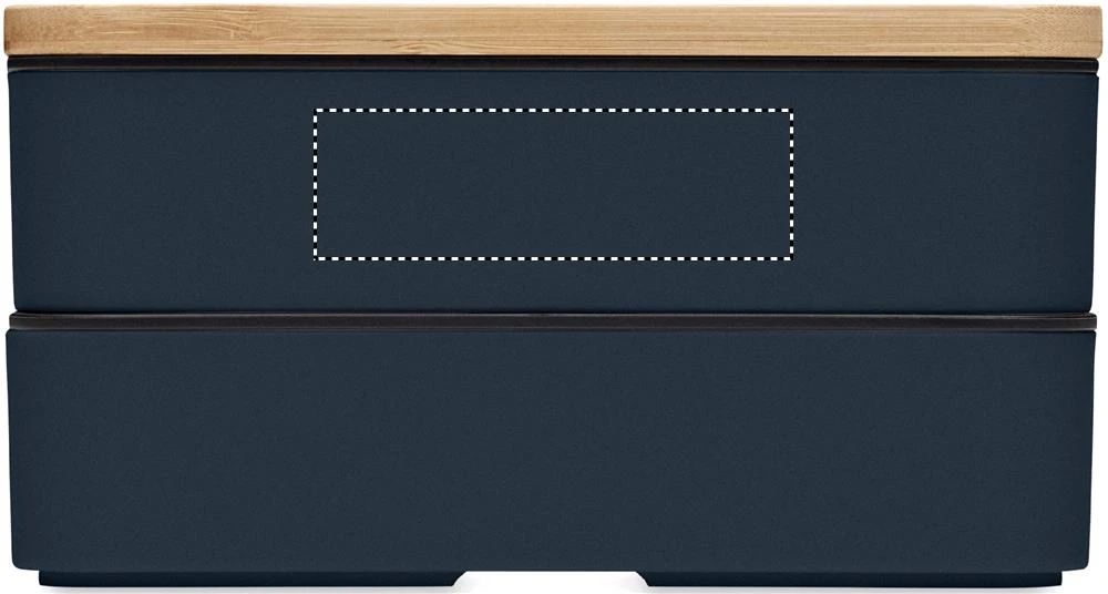 Krabička na obed z recykl. PP – francouzská námořnická modř – tlačová plocha – BOX 1 SIDE 1