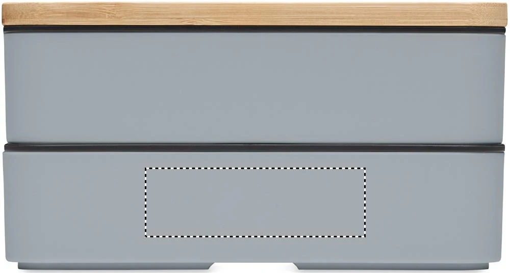 Krabička na obed z recykl. PP – petrolejová – tlačová plocha – BOX 2 SIDE 1