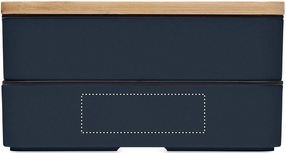 Krabička na obed z recykl. PP – francouzská námořnická modř – tlačová plocha – BOX 2 SIDE 1