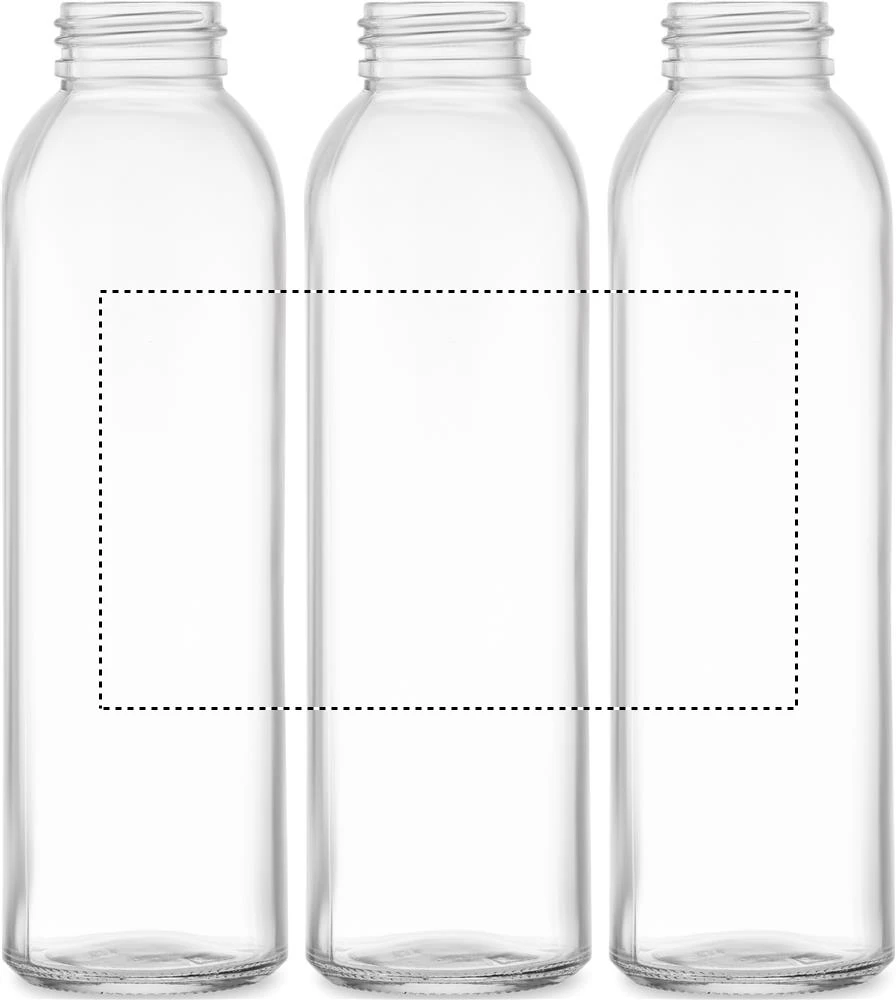 Fľaša z recyklovaného skla – šedá – tlačová plocha – Dookola (rotačná sieťotlač)
