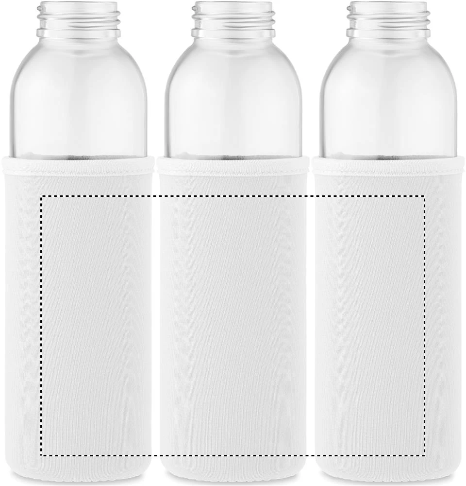 Fľaša z recyklovaného skla – béžová – tlačová plocha – POUCH T1