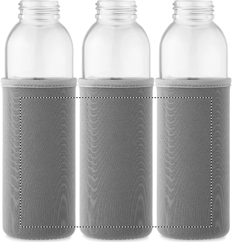 Fľaša z recyklovaného skla – kamenně šedá – tlačová plocha – POUCH T1