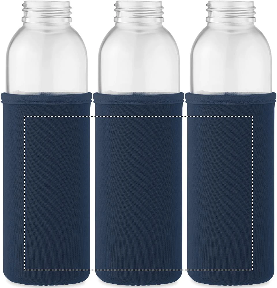 Fľaša z recyklovaného skla – francouzská námořnická modř – tlačová plocha – POUCH T1