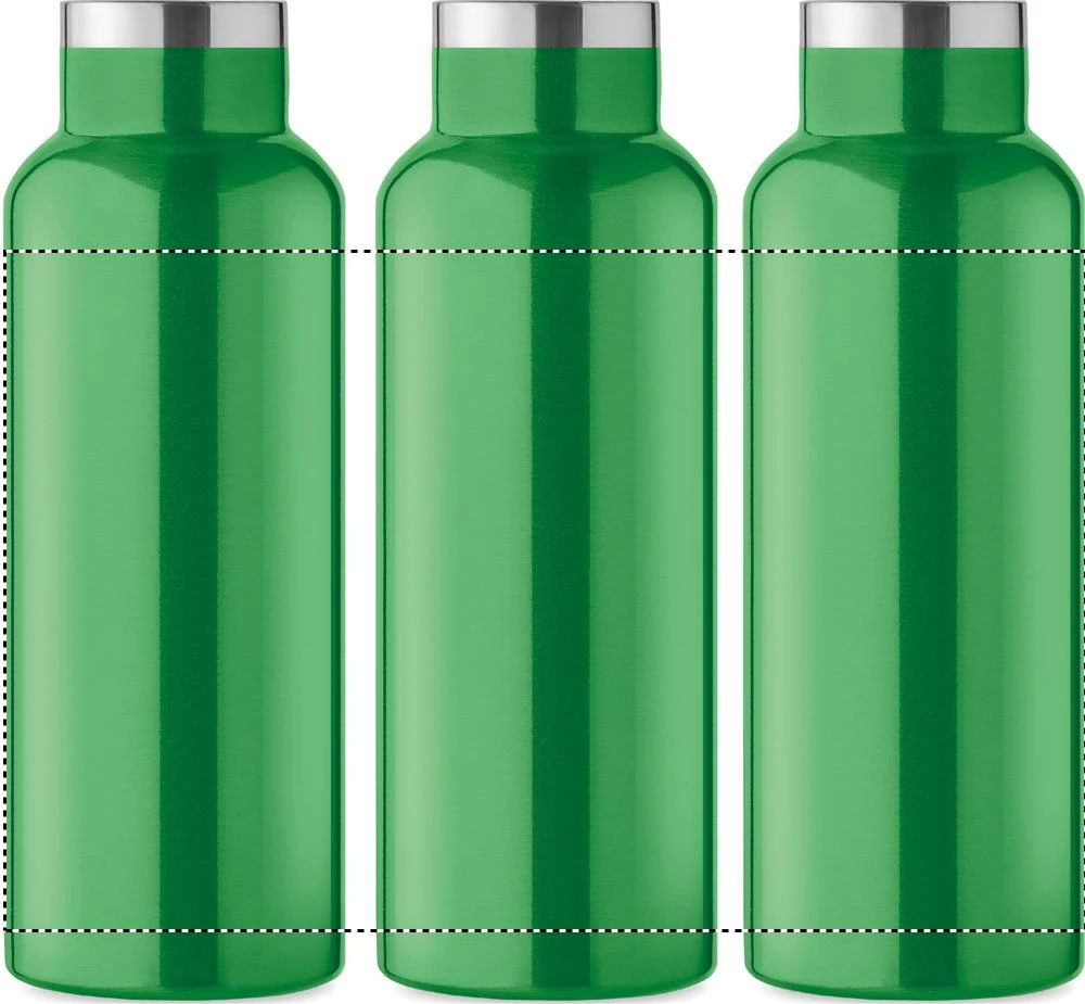 Fľaša s dvojitou stenou 500 ml – zelená – tlačová plocha – Dookola 360°