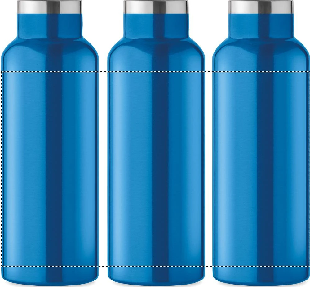 Fľaša s dvojitou stenou 500 ml – tyrkysová – tlačová plocha – Dookola 360°