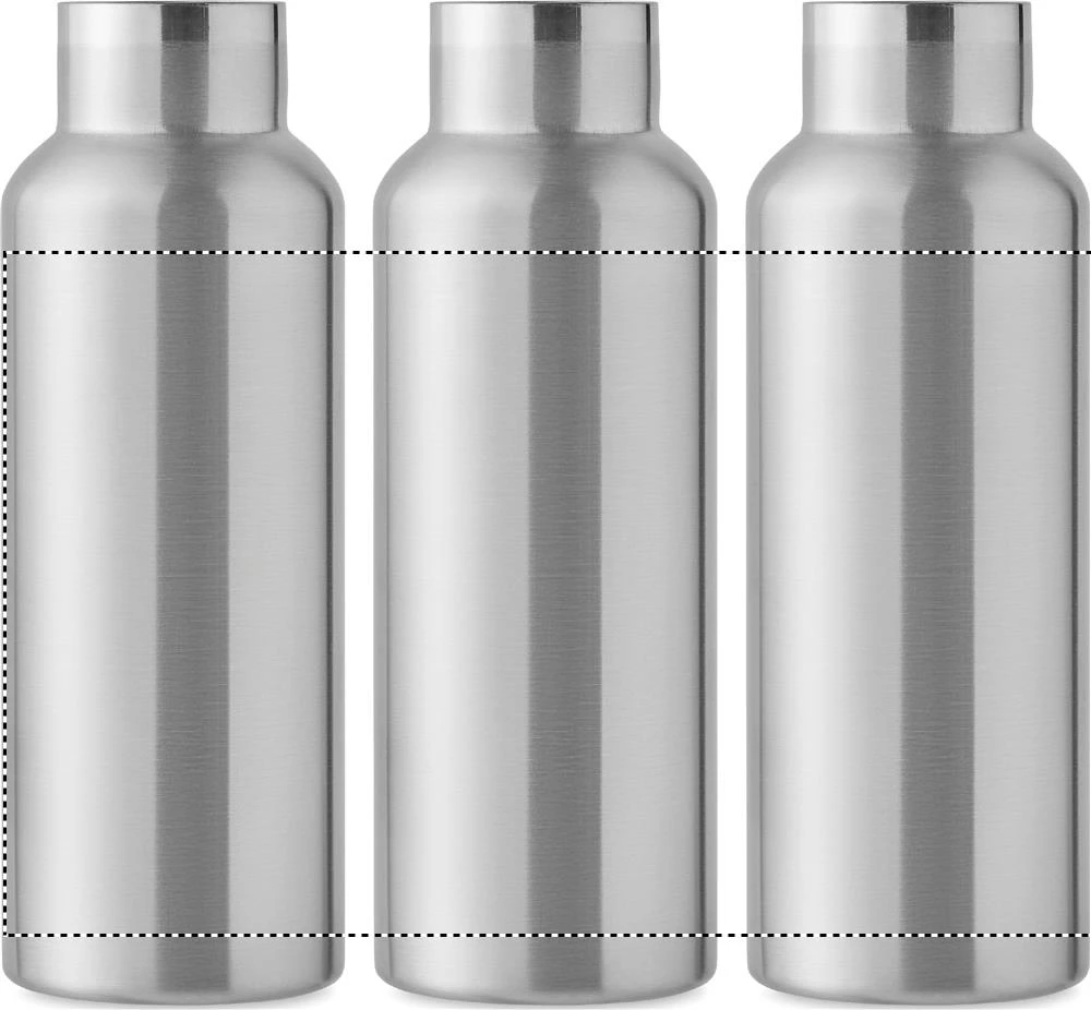 Fľaša s dvojitou stenou 500 ml – matná stříbrná – tlačová plocha – Dookola 360°