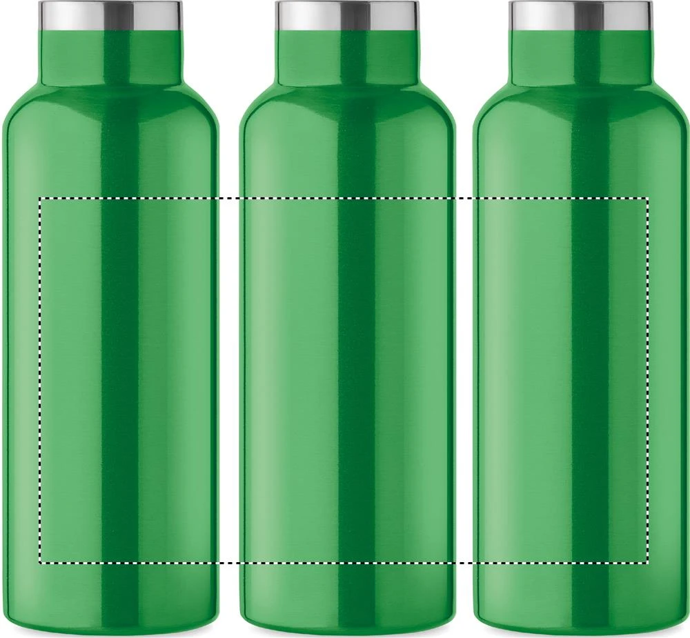 Fľaša s dvojitou stenou 500 ml – zelená – tlačová plocha – Dookola (rotačná sieťotlač)