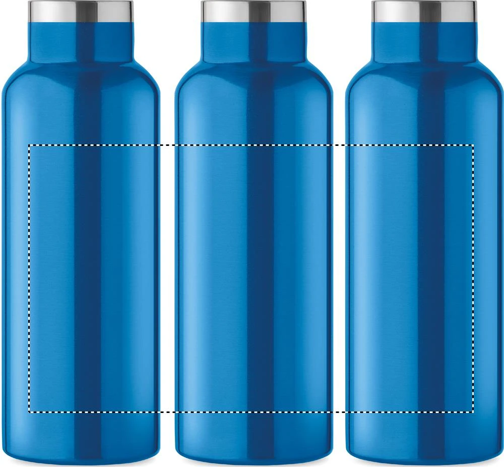 Fľaša s dvojitou stenou 500 ml – tyrkysová – tlačová plocha – Dookola (rotačná sieťotlač)