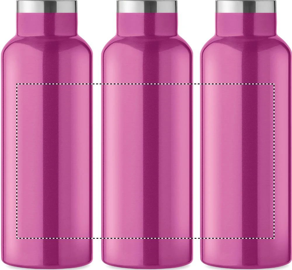 Fľaša s dvojitou stenou 500 ml – fuchsiová – tlačová plocha – Dookola (rotačná sieťotlač)