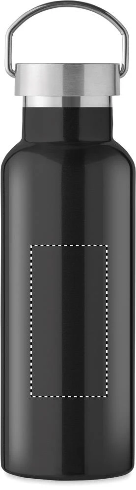 Fľaša s dvojitou stenou 500 ml – černá – tlačová plocha – Predná strana