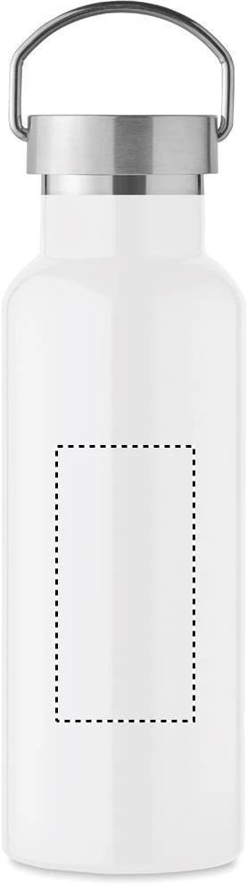 Fľaša s dvojitou stenou 500 ml – bílá – tlačová plocha – Predná strana