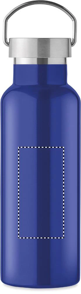 Fľaša s dvojitou stenou 500 ml – modrá – tlačová plocha – Zadná strana