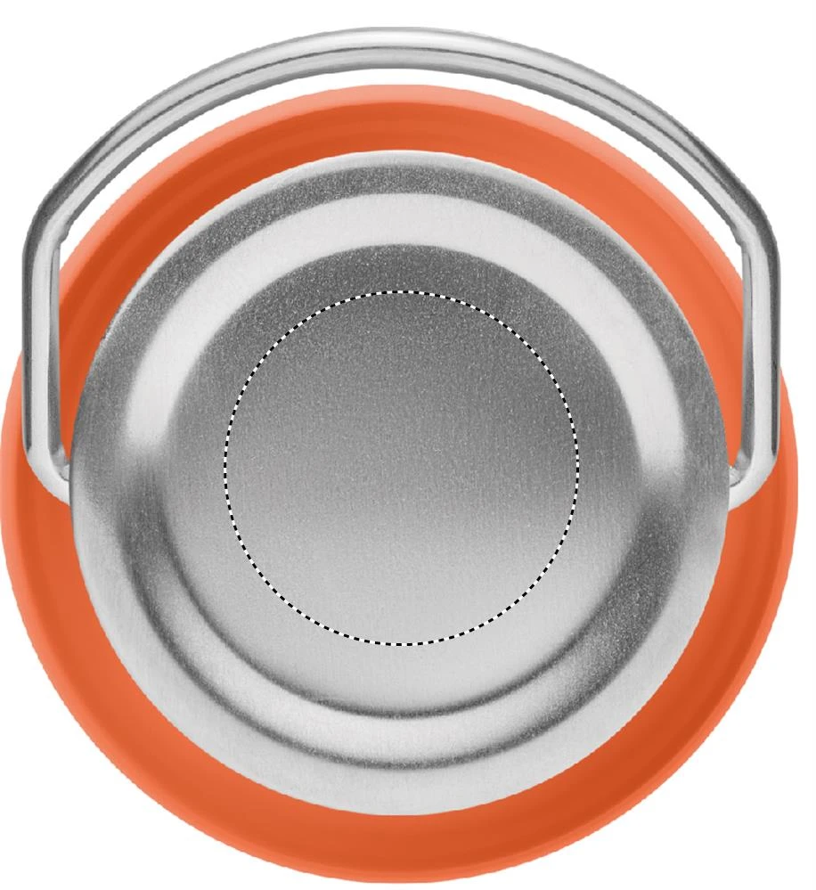 Fľaša s dvojitou stenou 500 ml – oranžová – tlačová plocha – Vrch veka