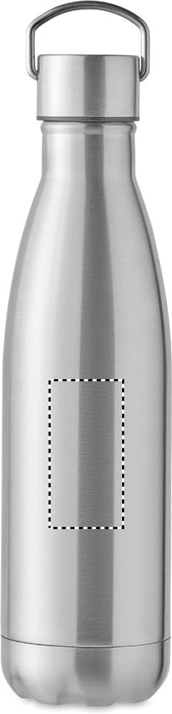 Fľaša s dvojitou stenou 500 ml – matná stříbrná – tlačová plocha – Zadná strana