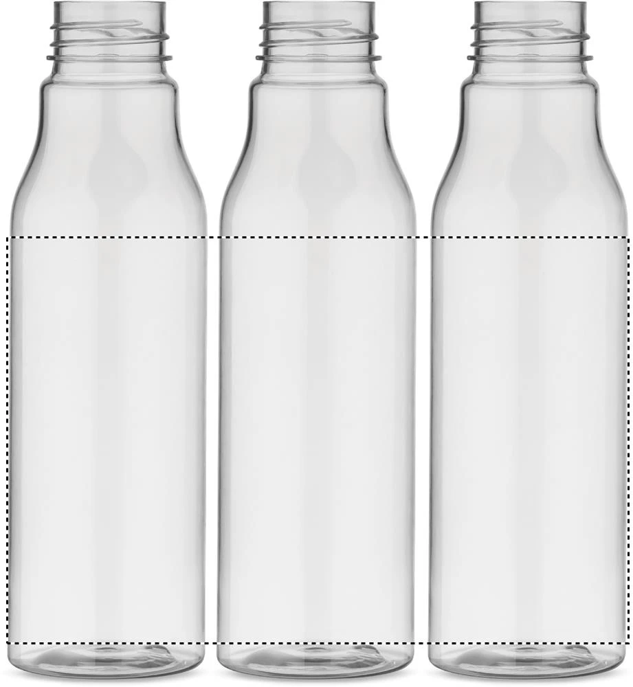 Fľaša z RPET 600 ml – transparentní – tlačová plocha – Dookola 360°