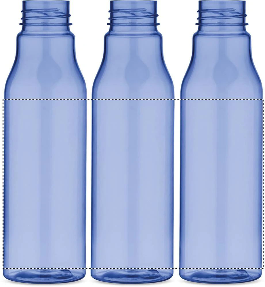 Fľaša z RPET 600 ml – královská modř – tlačová plocha – Dookola 360°