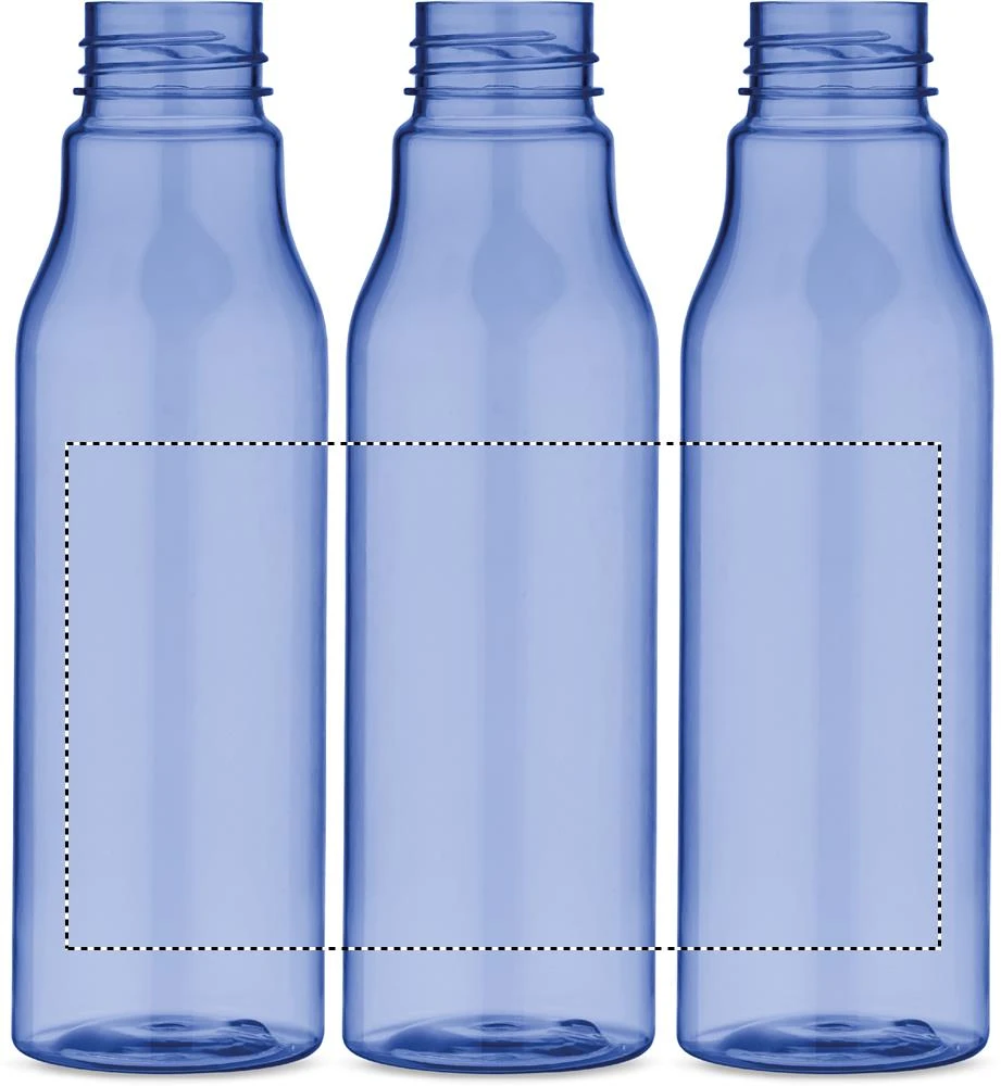Fľaša z RPET 600 ml – královská modř – tlačová plocha – Dookola (rotačná sieťotlač)