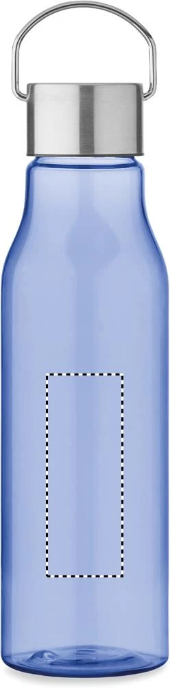 Fľaša z RPET 600 ml – královská modř – tlačová plocha – Predná strana