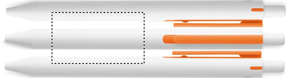 Propiska z recyklovaného ABS – oranžová – tlačová plocha – Dookola (rotačná sieťotlač)