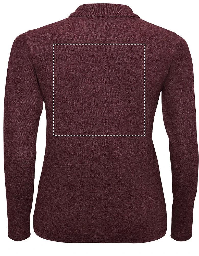 Perfect - dámske LSL Polo180 - Sol's – orange – tlačová plocha – Zadná strana