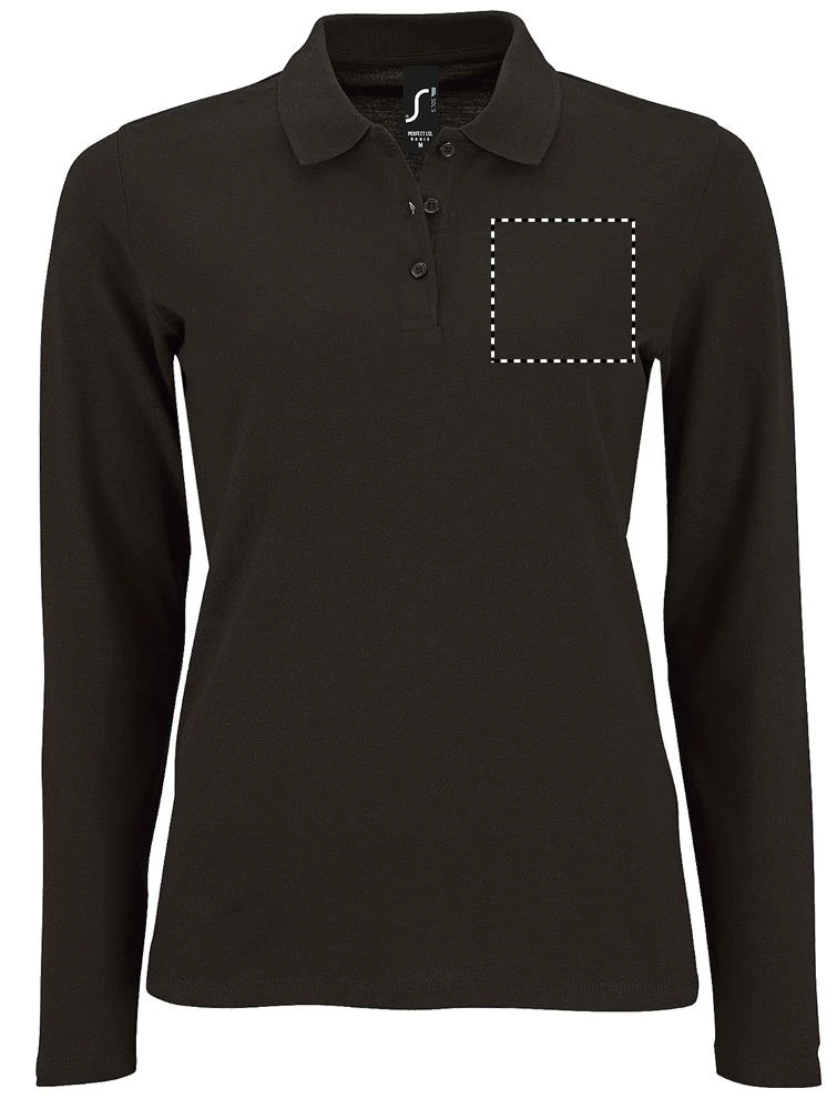 Perfect - dámske LSL Polo180 - Sol's – orange – tlačová plocha – Hruď