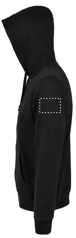 Spike hood - pánska mikina 280g - Sol's – red – tlačová plocha – Ľavý rukáv