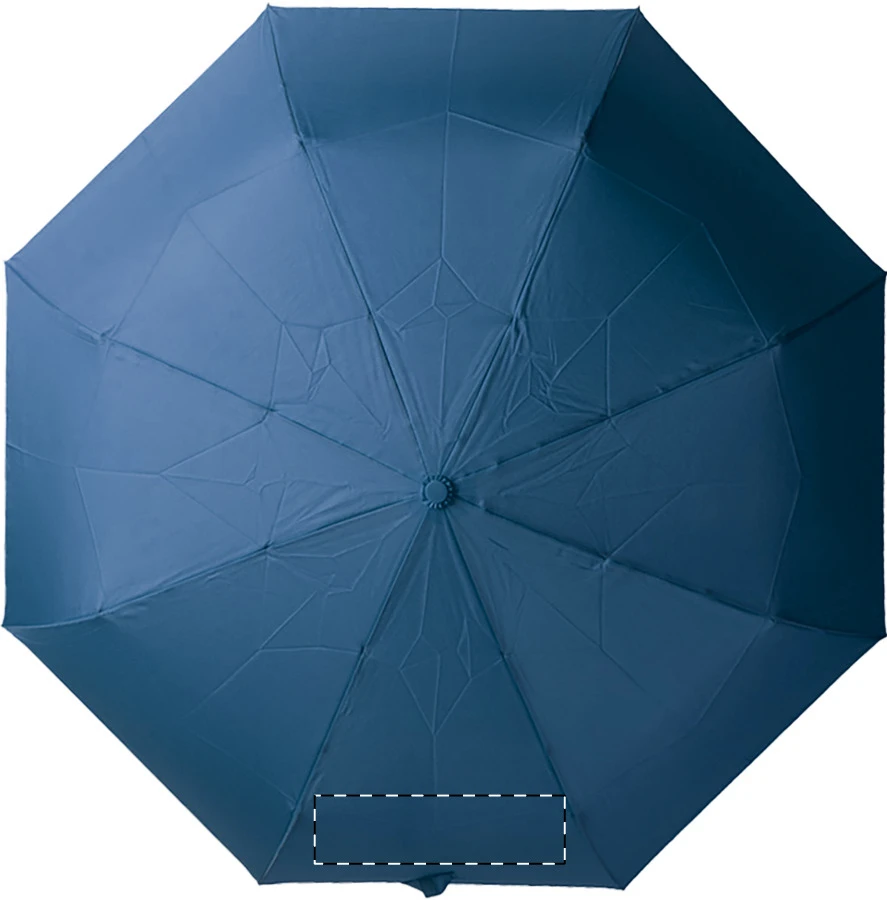 Kasaboo RPET dáždnik – dark blue – tlačová plocha – Panel 1 - s uzatváracím remienkom (číslovanie panelov v smere hodinových ručičiek)