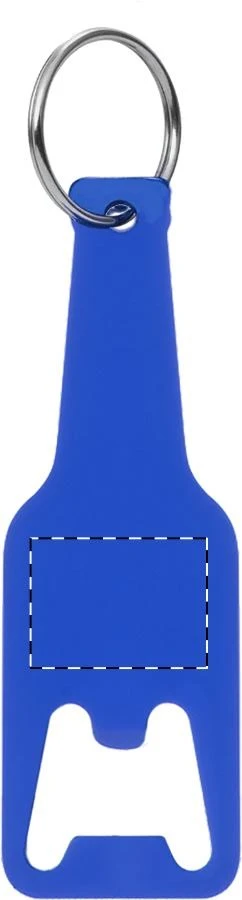 Kaipi prívesok na kľúče s otváračom na fľaše – blue – tlačová plocha – Zadná strana