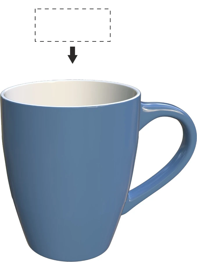Gaia hrnček – light blue – tlačová plocha – Vo vnútri - pre praváka