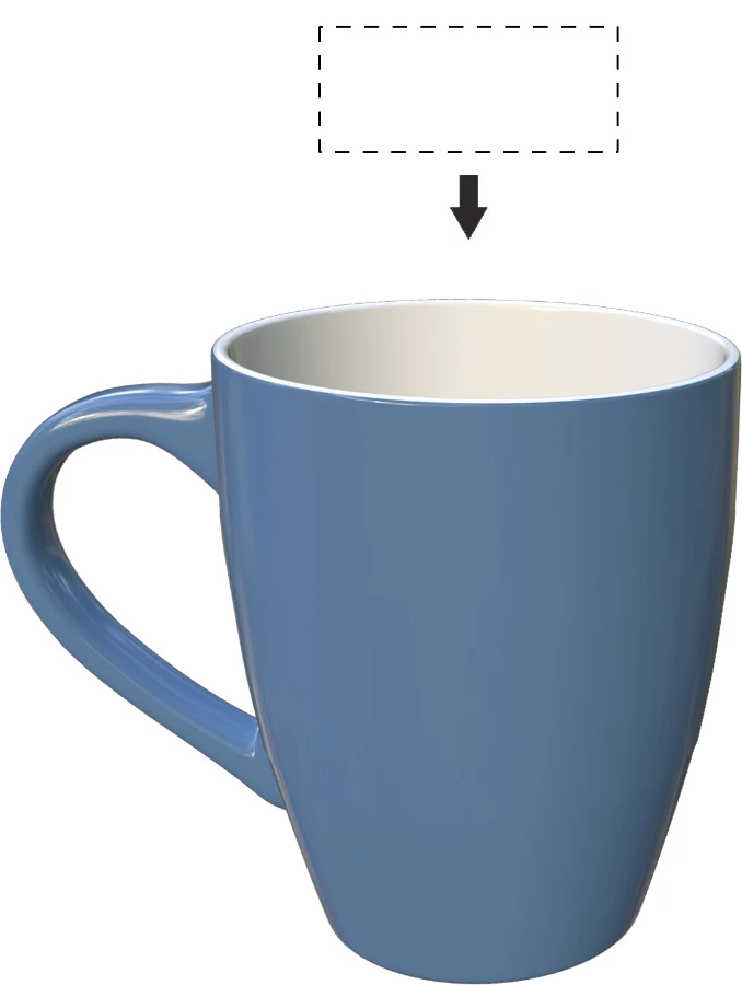 Gaia hrnček – light blue – tlačová plocha – Vo vnútri - pre ľaváka