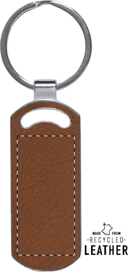 Behok prívesok na kľúče, kruh – brown – tlačová plocha – Predná strana