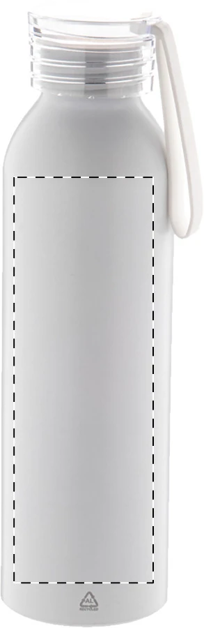Ralusip recyklovaná hliníková flaša – white – tlačová plocha – Predná strana