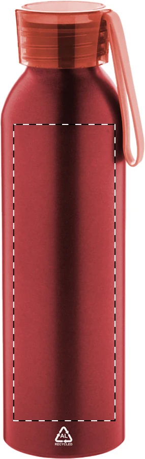 Ralusip recyklovaná hliníková flaša – red – tlačová plocha – Predná strana