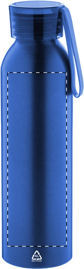 Ralusip recyklovaná hliníková flaša – blue – tlačová plocha – Predná strana