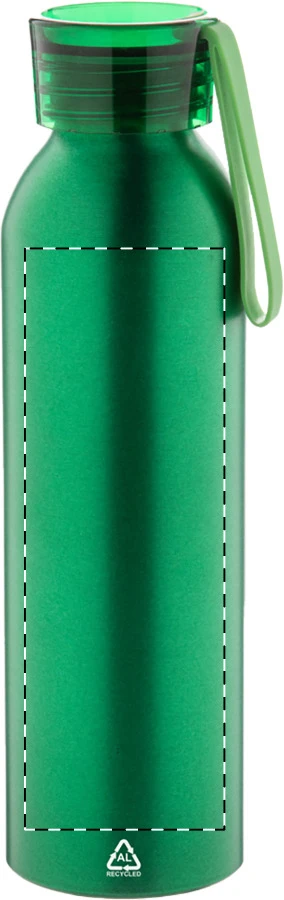Ralusip recyklovaná hliníková flaša – green – tlačová plocha – Predná strana