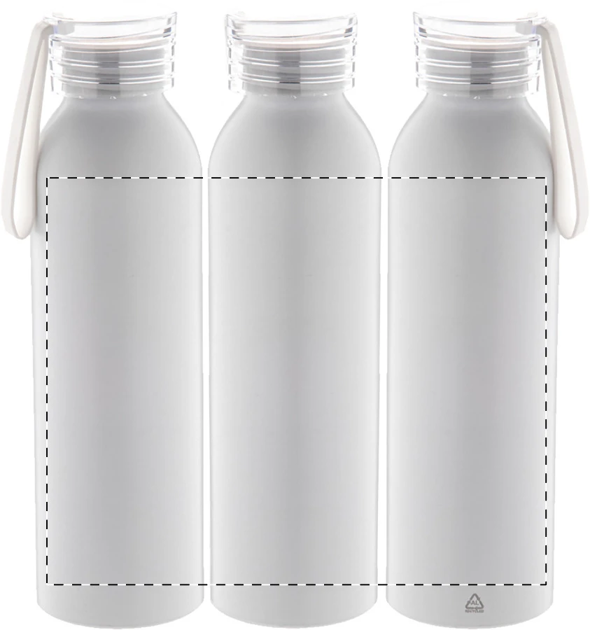 Ralusip recyklovaná hliníková flaša – white – tlačová plocha – Obal