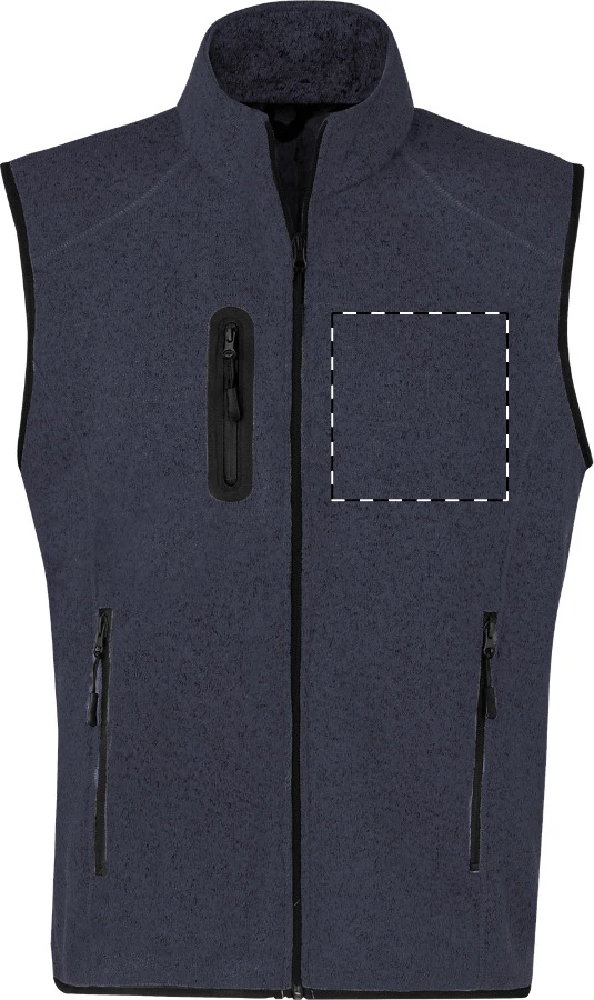 Azzimp zateplená vesta – dark grey – tlačová plocha – Ľavá hruď