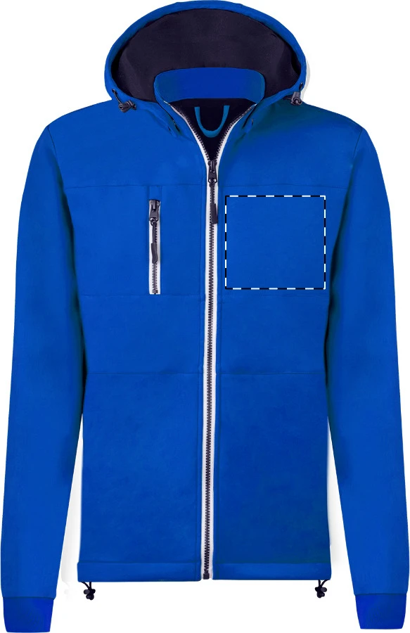 Butron softshellová bunda – blue – tlačová plocha – Ľavá hruď