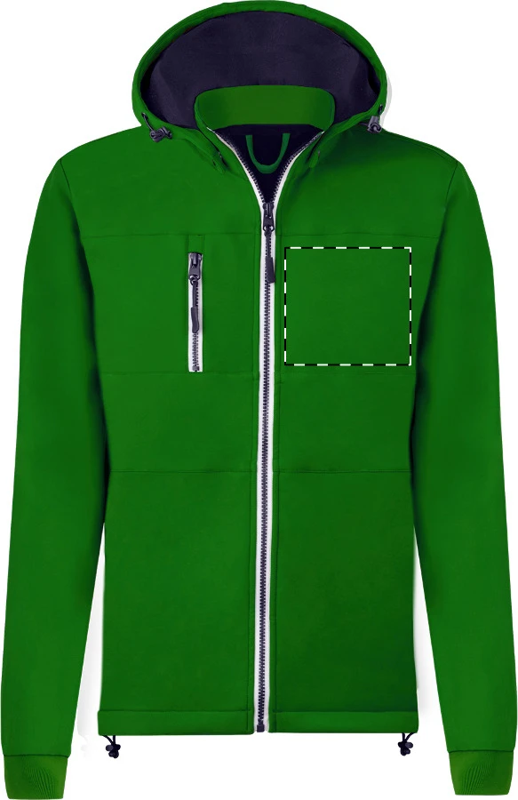 Butron softshellová bunda – green – tlačová plocha – Ľavá hruď