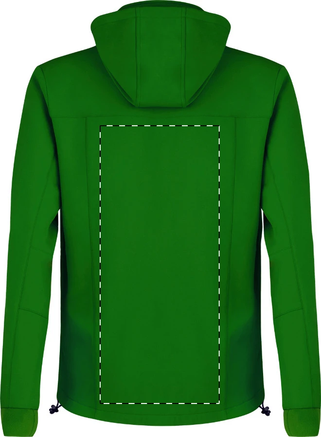 Butron softshellová bunda – green – tlačová plocha – Zadná strana