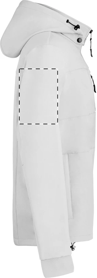 Butron softshellová bunda – white – tlačová plocha – Pravý rukáv