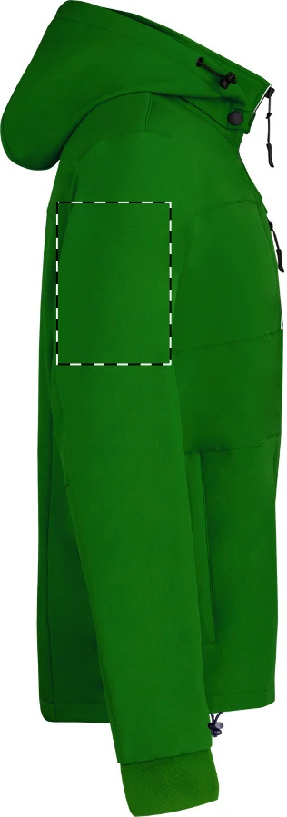 Butron softshellová bunda – green – tlačová plocha – Pravý rukáv